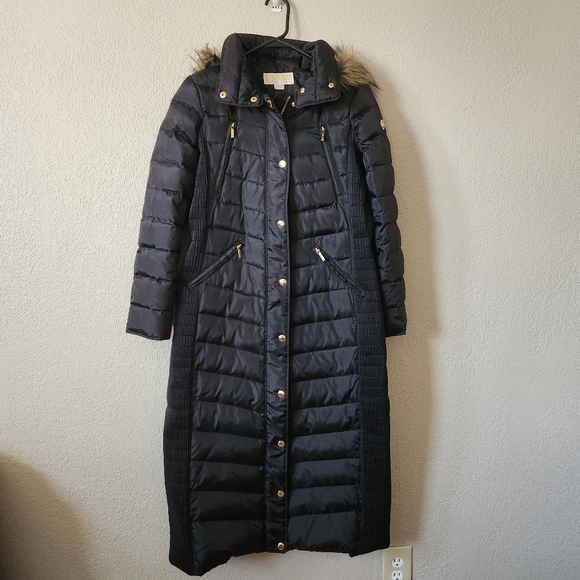 Michael Kors Women's Long Down Black Puffer Jacket, Size: Petite Small - Picture 2 of 14